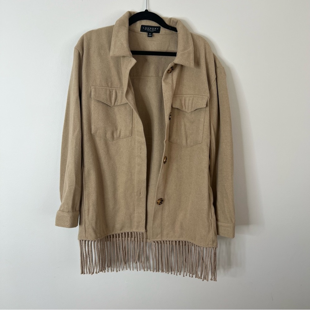 Laundry By Shelli Segal Women’s Tan Shacket Sz M Very warm and Cozy - Picture 3 of 6